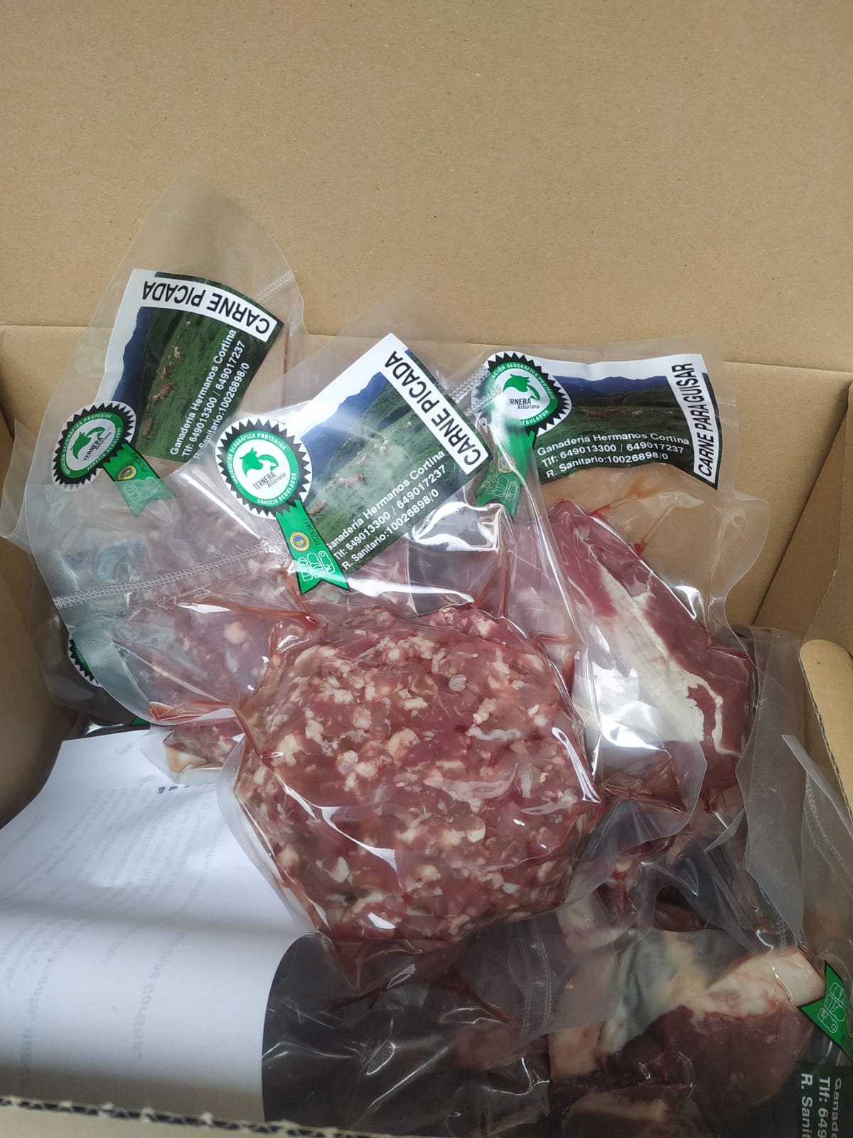 Venta online de carne de Ternera Asturiana de Ganadería Hermanos Cortina